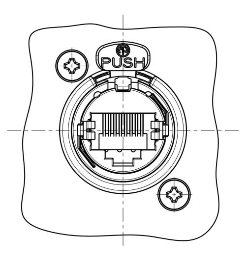 Złącze gniazdo EtherCON CAT 5 / RJ45 panelowe D - Neutrik NE8FDP-B