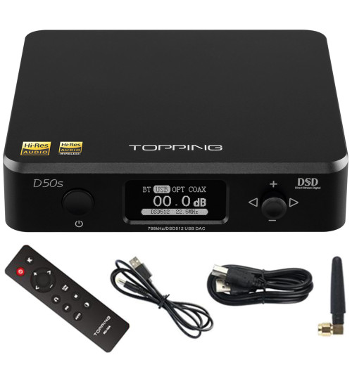 Topping D50s - Przetwornik cyfrowo-analogowy DAC z Bluetooth 5.0