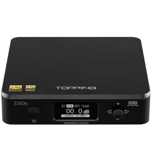 Topping D50s - Przetwornik cyfrowo-analogowy DAC z Bluetooth 5.0