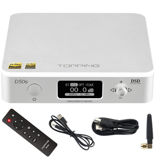 Topping D50s - Przetwornik cyfrowo-analogowy DAC z Bluetooth 5.0
