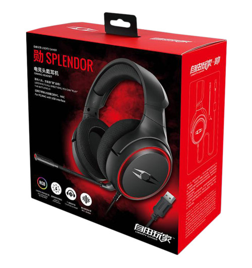 TAKSTAR SPLENDOR - Słuchawki gamingowe USB z mikrofonem i Virtual 7.1 Surround