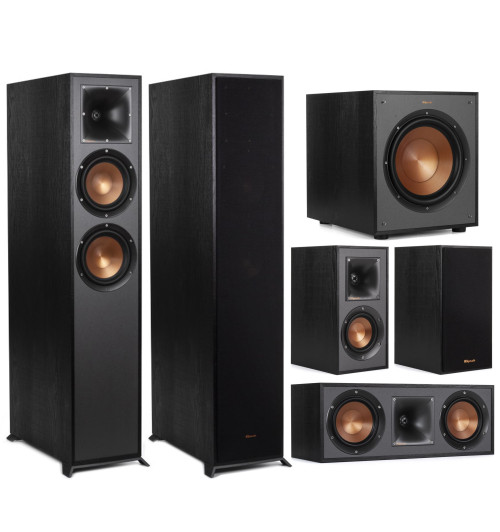 Klipsch R-625FA + R-52C + R-41M + R-100SW - Zestaw kolumn do kina domowego z Dolby Atmos