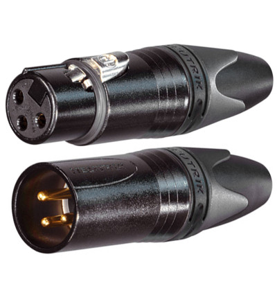 Neutrik NC3FXX-B + NC3MXX-B - Zestaw 2 wtyków 3-pinowych XLR (męski + żeński)