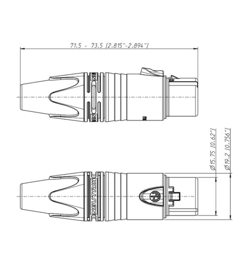 Neutrik NC3FXX-B + NC3MXX-B - Zestaw 2 wtyków 3-pinowych XLR (męski + żeński)