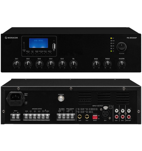 MONACOR PA-803DAP - Cyfrowy wzmacniacz miksujący PA