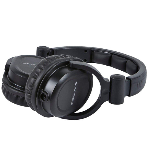 Monoprice Premium Hi-Fi DJ Style Over-the-Ear Pro - Słuchawki wokółuszne z mikrofonem
