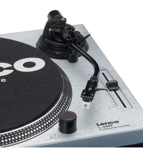 Lenco L-3809ME - Profesjonalny gramofon z napędem bezpośrednim, przedwzmacniaczem i USB
