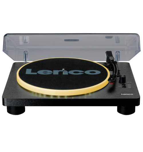 Lenco LS-50LEDBK - Gramofon z podświetleniem LED, głośnikami i USB