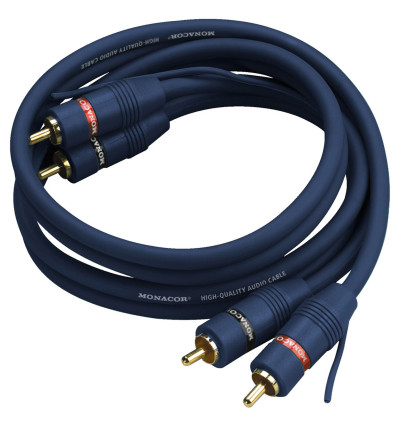 MONACOR AC-150/BL - Kabel połączeniowy audio 2 RCA - 2 RCA 1.5m