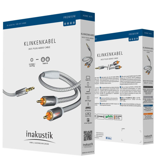 In-Akustik Premium MP3 - Kabel audio mini Jack - 2xRCA - 3 metry
