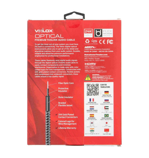 Metra AV Velox EHV-T1 - Kabel optyczny Toslink 1m