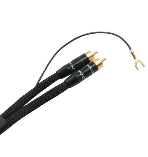 Melodika Purple Rain Black Edition MDPHD - Kabel gramofonowy 2xRCA Phono z żyłą uziemiającą