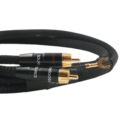 Melodika Purple Rain Black Edition MDPHD - Kabel gramofonowy 2xRCA Phono z żyłą uziemiającą