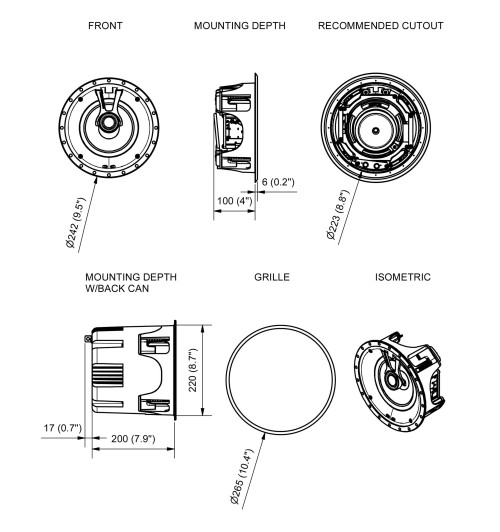 Dali Phantom K-60 - Głośnik instalacyjny ścienny / sufitowy