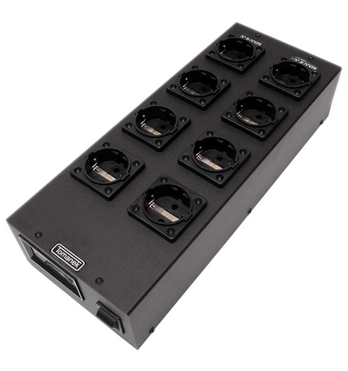 Tomanek TAP8ONV+ – Listwa zasilająca z filtrem, DC Blockerem i woltomierzem - 8 gniazd