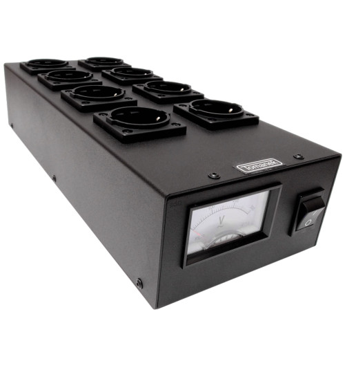 Tomanek TAP8ONV+ – Listwa zasilająca z filtrem, DC Blockerem i woltomierzem - 8 gniazd