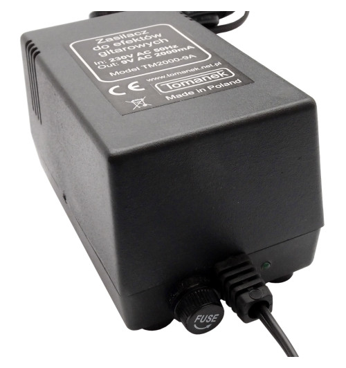 Tomanek TM2000-9A – Zasilacz 9V AC do efektów gitarowych