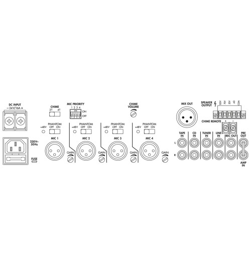 MONACOR PA-924 - Wzmacniacz miksujący mono 240W RMS