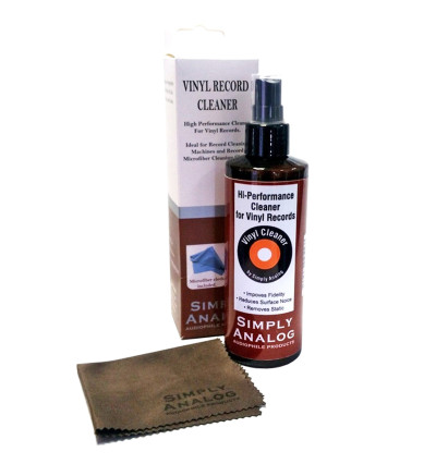 Simply Analog Vinyl Record Cleaner - Płyn do czyszczenia płyt winylowych 200ml + ściereczka z mikrofibry