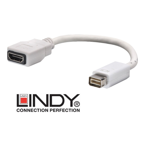 Adapter (przejściówka) mini DVI - HDMI Lindy 41001 0.2m