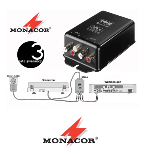 Monacor przedwzmacniacz gramofonowy SPR-6