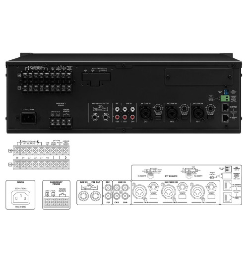 Wzmacniacz miksujący PA MONACOR PA-1240