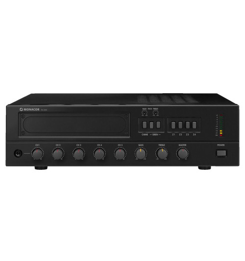 MONACOR PA-1200 - 4-strefowy wzmacniacz miksujący PA mono 120W RMS