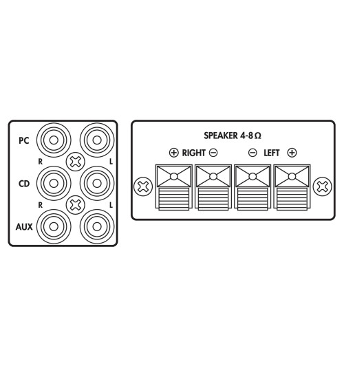 MONACOR SA-100 - Kompaktowy wzmacniacz stereo 2 x 25W RMS Hi-Fi