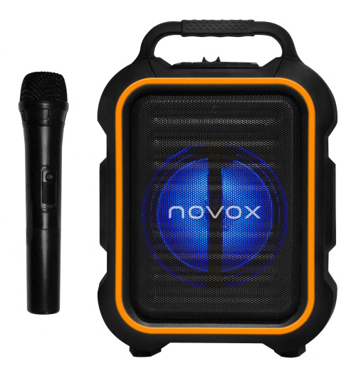 Novox Mobilite Orange - Mobilny system nagłośnieniowy MP3 USB/SD Bluetooth z mikrofonem
