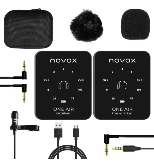 Novox ONE AIR - Zestaw bezprzewodowy z mikrofonem do nagrywania