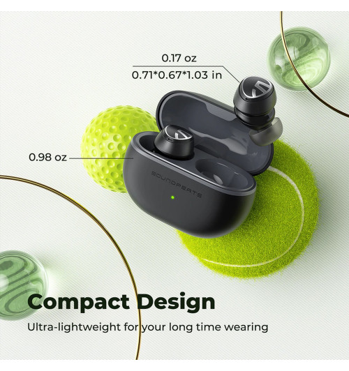 SOUNDPEATS Mini Pro - Bezprzewodowe słuchawki dokanałowe Bluetooth 5.0 TWS z Hybrid ANC