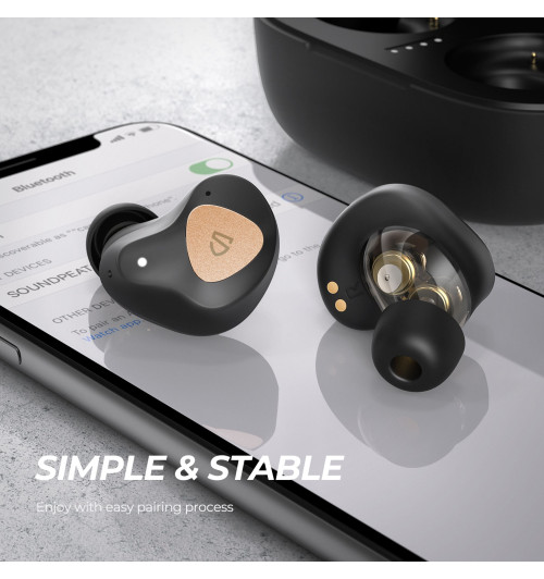 SOUNDPEATS Truengine 3 SE - Bezprzewodowe słuchawki dokanałowe Bluetooth 5.0 TWS