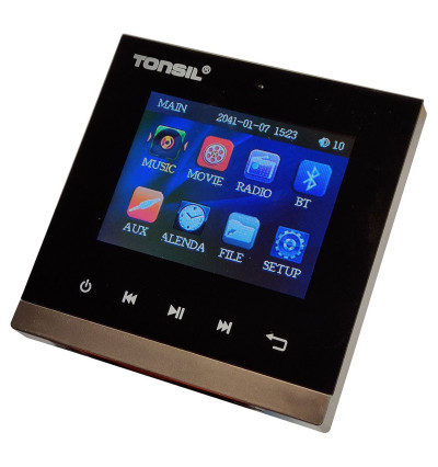 Tonsil WS-35 - Odtwarzacz ścienny 2 x 20W, Bluetooth, microSD, FM, AUX