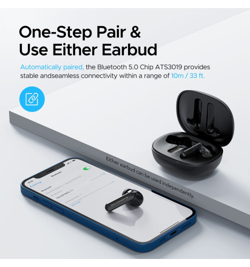 SOUNDPEATS Mac2 - Bezprzewodowe słuchawki dokanałowe Bluetooth 5.0 TWS