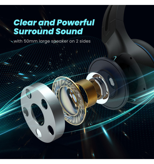 SOUNDPEATS G1 - Słuchawki wokółuszne z mikrofonem dla graczy RGB LED