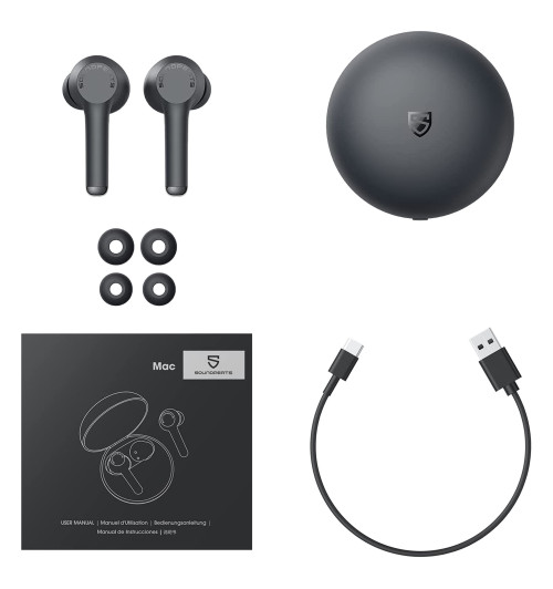 SOUNDPEATS Mac - Bezprzewodowe słuchawki dokanałowe Bluetooth 5.0 TWS