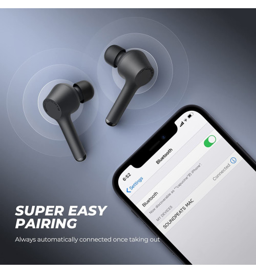 SOUNDPEATS Mac - Bezprzewodowe słuchawki dokanałowe Bluetooth 5.0 TWS