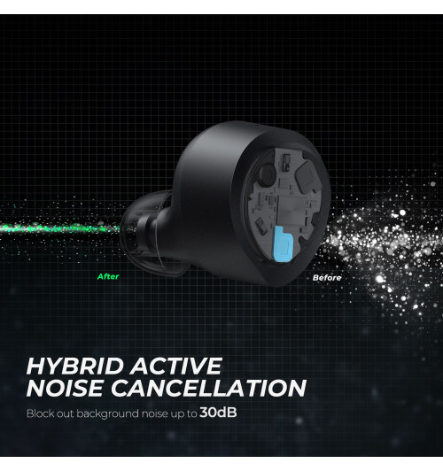 SOUNDPEATS T2 - Bezprzewodowe słuchawki dokanałowe Bluetooth 5.1 TWS z Hybrid ANC