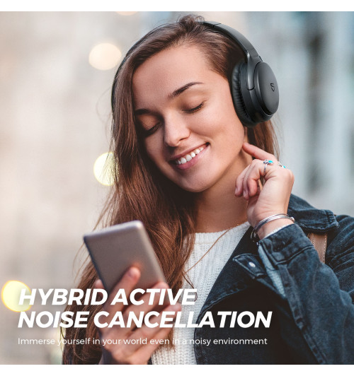 SOUNDPEATS A6 - Bezprzewodowe słuchawki wokółuszne Bluetooth 5.0 z ANC