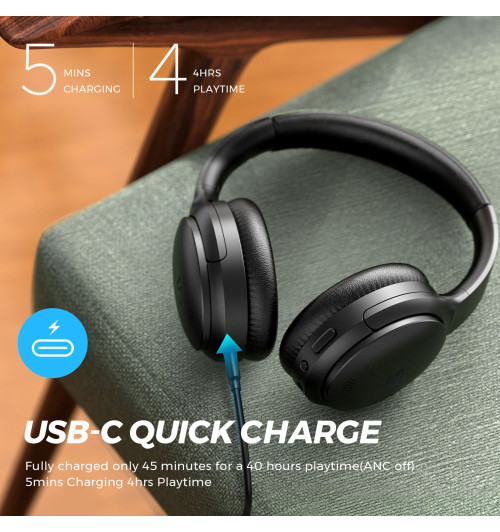 SOUNDPEATS A6 - Bezprzewodowe słuchawki wokółuszne Bluetooth 5.0 z ANC