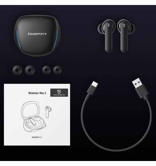 SOUNDPEATS Gamer No. 1 - Bezprzewodowe słuchawki dokanałowe Bluetooth 5.0 TWS