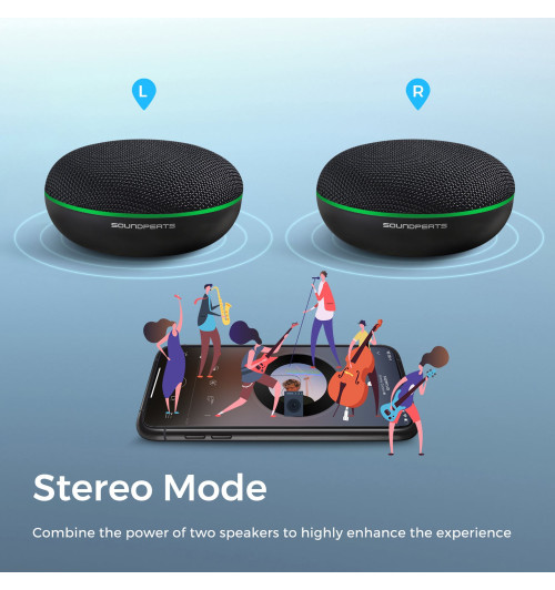 SOUNDPEATS Halo - Przenośny głośnik bezprzewodowy Bluetooth 5.0, 360 Surround, RGB Light, IPX5