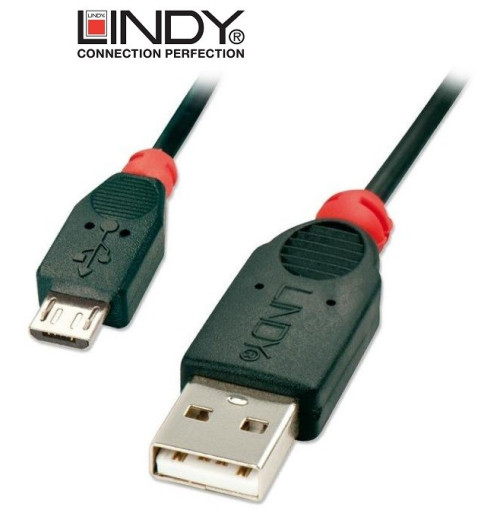 Kabel (przewód) USB A - micro B Lindy 31664 1m