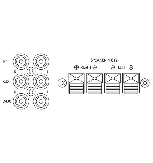 MONACOR SA-50 - Kompaktowy wzmacniacz stereo 2 x 12.5W RMS Hi-Fi