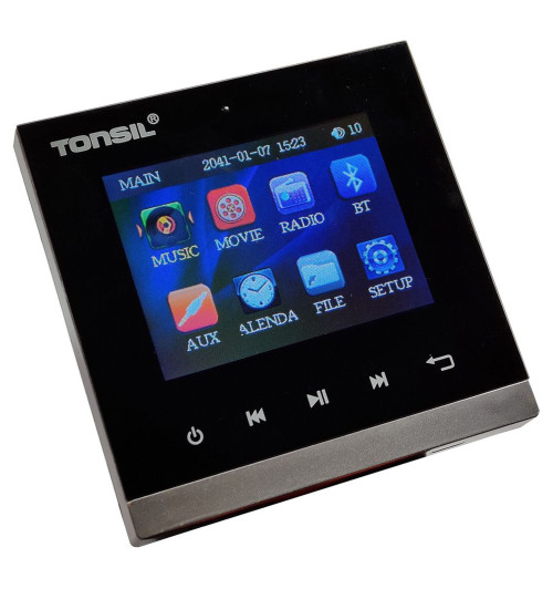 Tonsil WS-35 + 2 x ZGSU 205 S 2-dr - Zestaw: Odtwarzacz ścienny 2 x 20W, Bluetooth, microSD, FM, AUX + 2 głośniki sufitowe