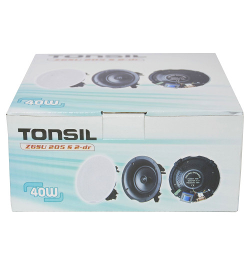 Tonsil WS-35 + 2 x ZGSU 205 S 2-dr - Zestaw: Odtwarzacz ścienny 2 x 20W, Bluetooth, microSD, FM, AUX + 2 głośniki sufitowe