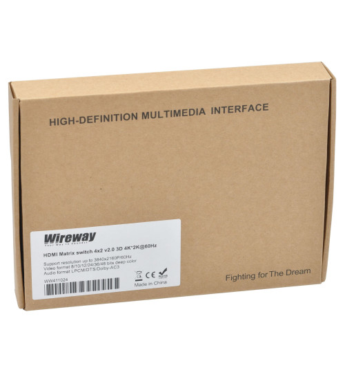 WireWay WW411024 - Splitter / Matrix 4x2 HDMI 2.0b 4K 60Hz
