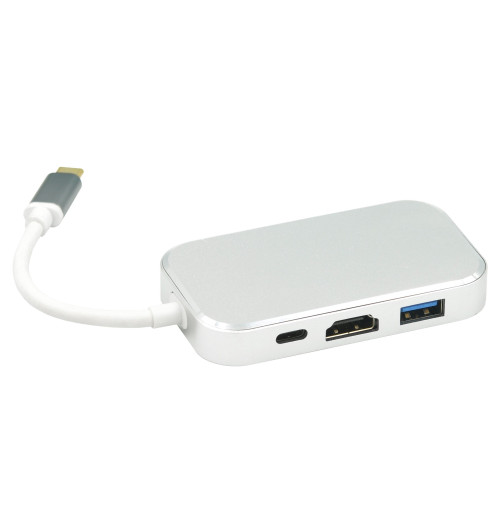 WireWay WW410215 - Adapter HUB USB-C do 3 x USB + USB-C + HDMI