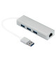 WireWay WW411022 - Karta sieciowa / Adapter HUB USB 3.0 do 3 x USB + RJ45