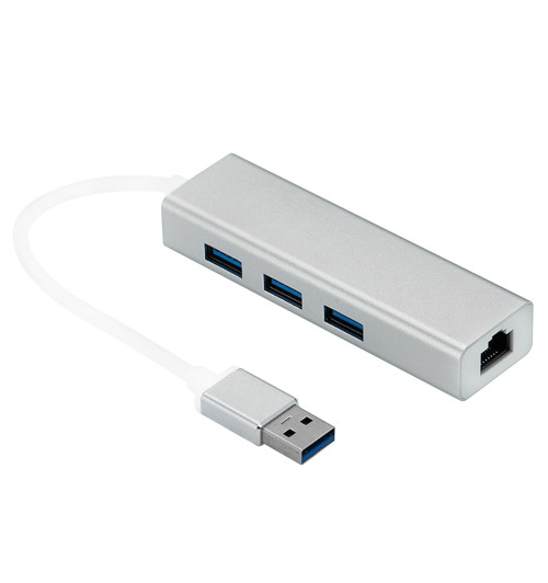 WireWay WW411022 - Karta sieciowa / Adapter HUB USB 3.0 do 3 x USB + RJ45